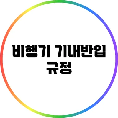 비행기 기내반입 규정