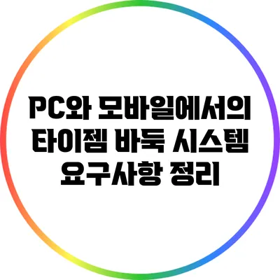 PC와 모바일에서의 타이젬 바둑 시스템 요구사항 정리