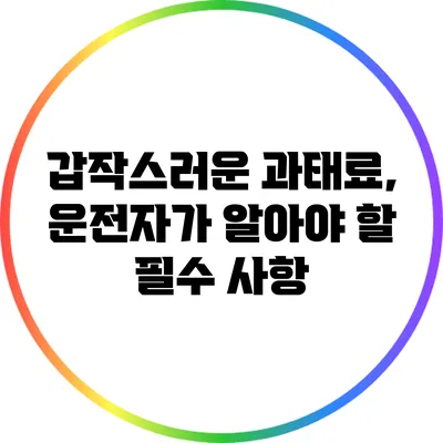 갑작스러운 과태료, 운전자가 알아야 할 필수 사항