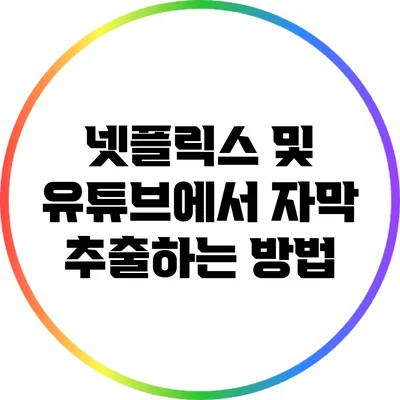 넷플릭스 및 유튜브에서 자막 추출하는 방법
