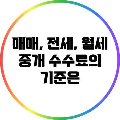 매매, 전세, 월세 중개 수수료의 기준은?