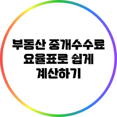 부동산 중개수수료 요율표로 쉽게 계산하기