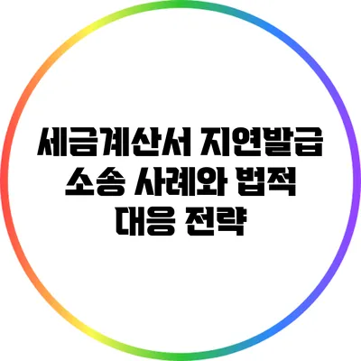 세금계산서 지연발급 소송 사례와 법적 대응 전략