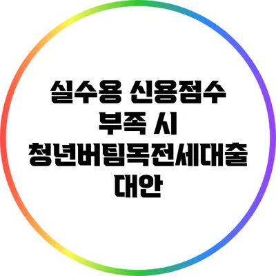 실수용: 신용점수 부족 시 청년버팀목전세대출 대안