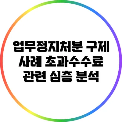 업무정지처분 구제 사례: 초과수수료 관련 심층 분석