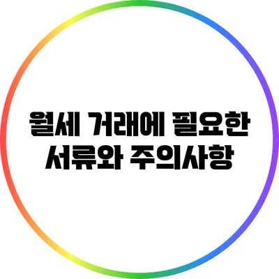 월세 거래에 필요한 서류와 주의사항