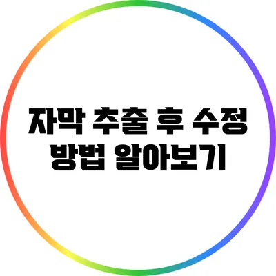 자막 추출 후 수정 방법 알아보기