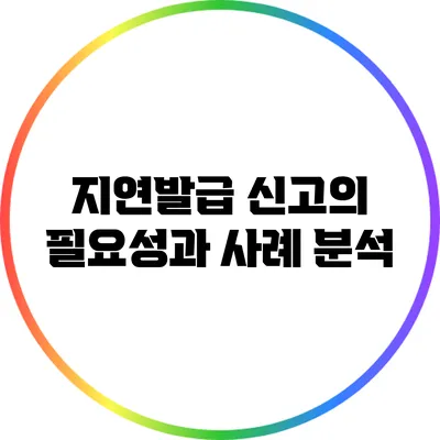 지연발급 신고의 필요성과 사례 분석