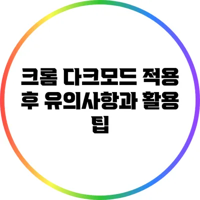 크롬 다크모드 적용 후 유의사항과 활용 팁