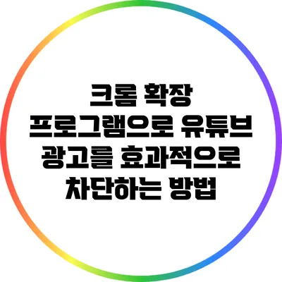크롬 확장 프로그램으로 유튜브 광고를 효과적으로 차단하는 방법