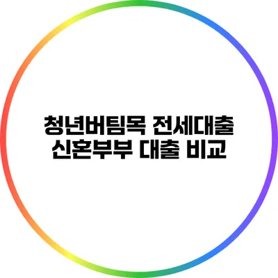 청년버팀목 전세대출: 신혼부부 대출 비교