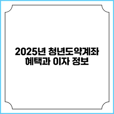 2025년 청년도약계좌 혜택과 이자 정보