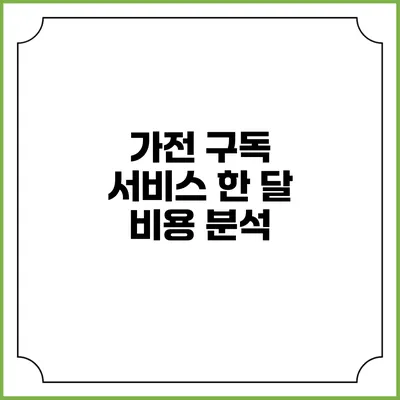 가전 구독 서비스 한 달 비용 분석