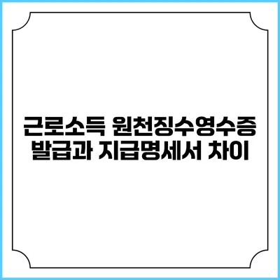 근로소득 원천징수영수증 발급과 지급명세서 차이