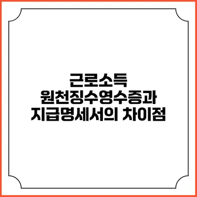 근로소득 원천징수영수증과 지급명세서의 차이점