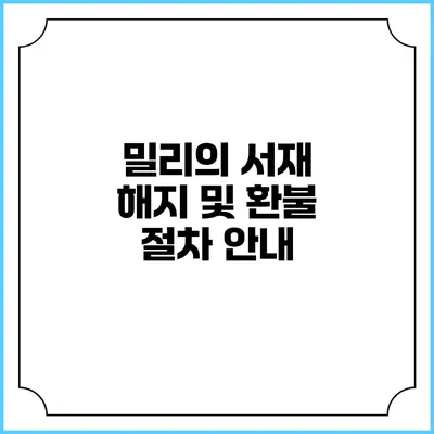 밀리의 서재 해지 및 환불 절차 안내