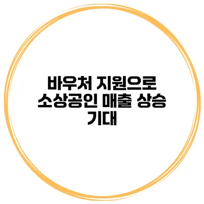 바우처 지원으로 소상공인 매출 상승 기대