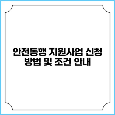 안전동행 지원사업 신청 방법 및 조건 안내