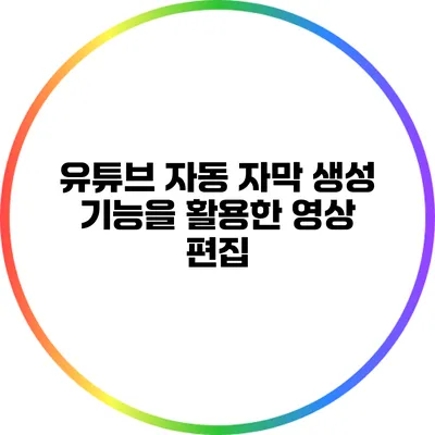 유튜브 자동 자막 생성 기능을 활용한 영상 편집