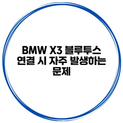 BMW X3 블루투스 연결 시 자주 발생하는 문제