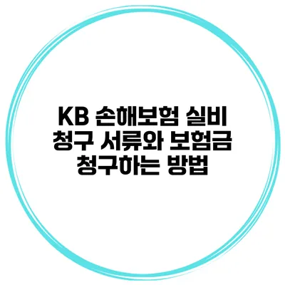KB 손해보험 실비 청구 서류와 보험금 청구하는 방법