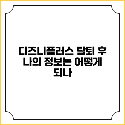 디즈니플러스 탈퇴 후 나의 정보는 어떻게 되나?