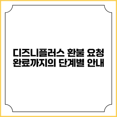 디즈니플러스 환불 요청 완료까지의 단계별 안내