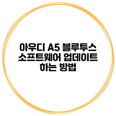 아우디 A5 블루투스 소프트웨어 업데이트 하는 방법