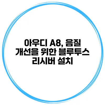 아우디 A8, 음질 개선을 위한 블루투스 리시버 설치