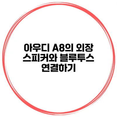 아우디 A8의 외장 스피커와 블루투스 연결하기