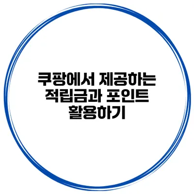 쿠팡에서 제공하는 적립금과 포인트 활용하기